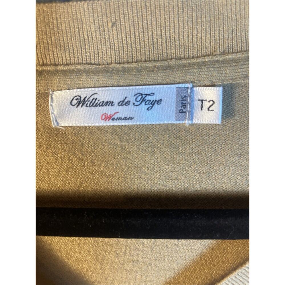 William De Faye Cashmere Silk Blend V Neck Tan Sweater‎ Soft Sweater T2 Small - Picture 3 of 4
